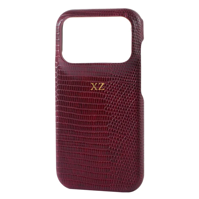 Personalise Gold Silver Initials Letter Leather Case For Iphone 15 14 13 17 pro max 14 16 Plus 17air Luxury Lizard PU Hard Cover